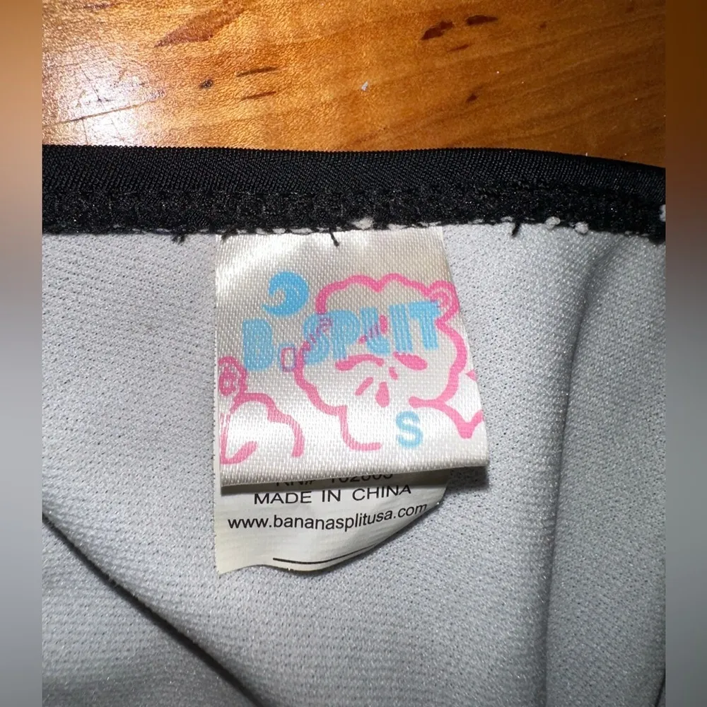 B SPLIT BLACK SWIM TRIANGLE BIKINI TOP ADJUSTABLE STRINGS - Image 3