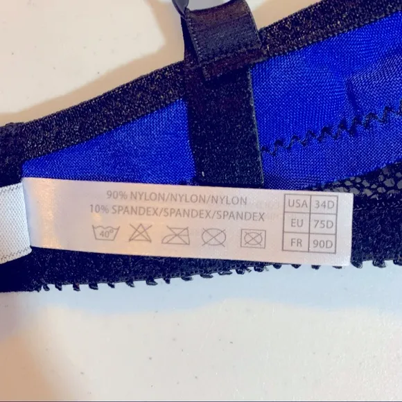 Oh la la Cheri Blue and‎ Black Satin and Lace Lingerie Set Size undefined - Image 7