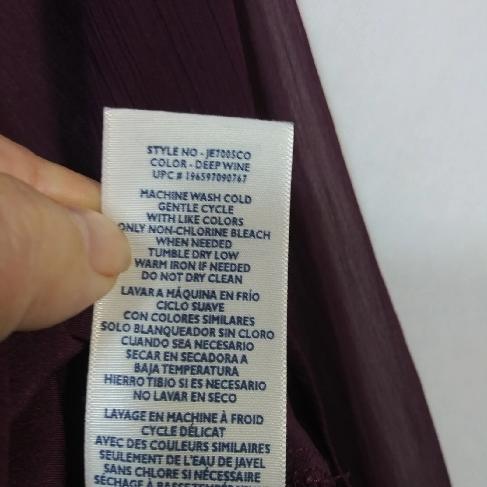 Joie Long Sleeve Smocked Top Blouse Deep Wine Feminine Size M - Image 8