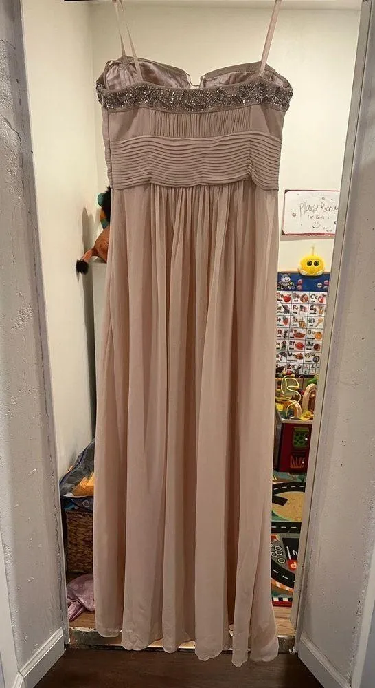 BCBG Max Azria Silk Strapless Evening Gown Bridesmaid Prom Formal  Size 0 - Image 5