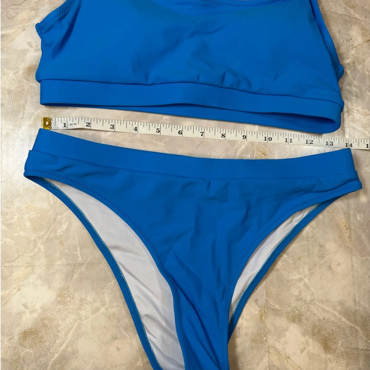 NWOT Bright Blue Scoop Neck Bikini Set – Medium | Sporty Two - Image 5