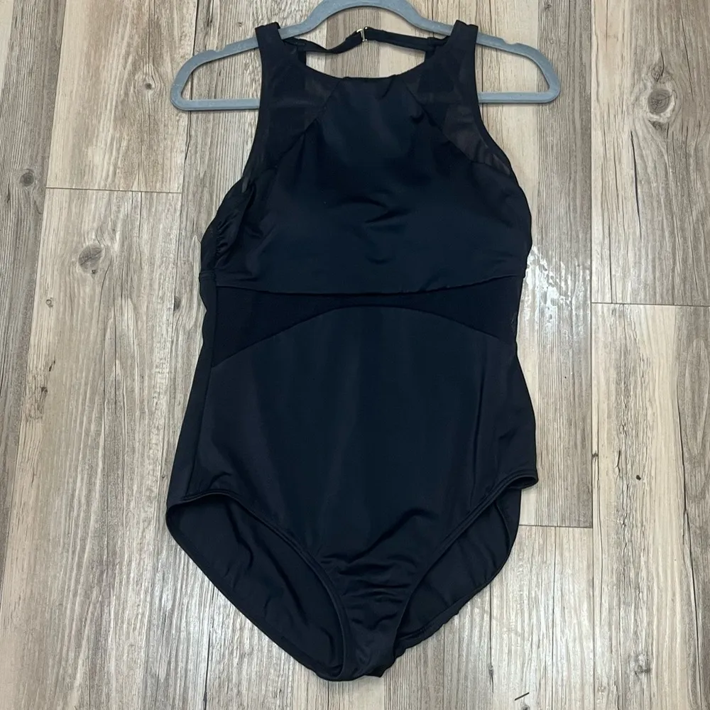 Dreamsuit Miracle Brand Slimming Mesh High Neck One Piece Swim size 12 Black - Image 6