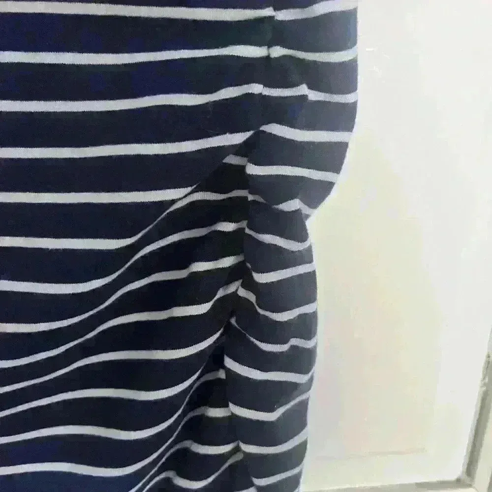 Isabella Maternity Striped T-Shirt Pregnancy Dress | Navy & White | Sizs XS - Image 4