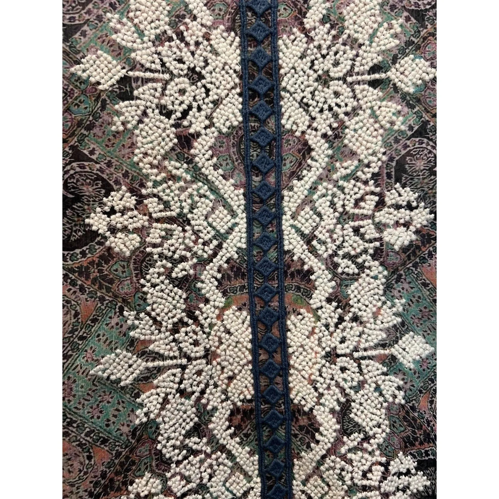 Sundance Top Women Large Green Blouse Victorian Charms Boho Peasant Cottagecore - Image 2