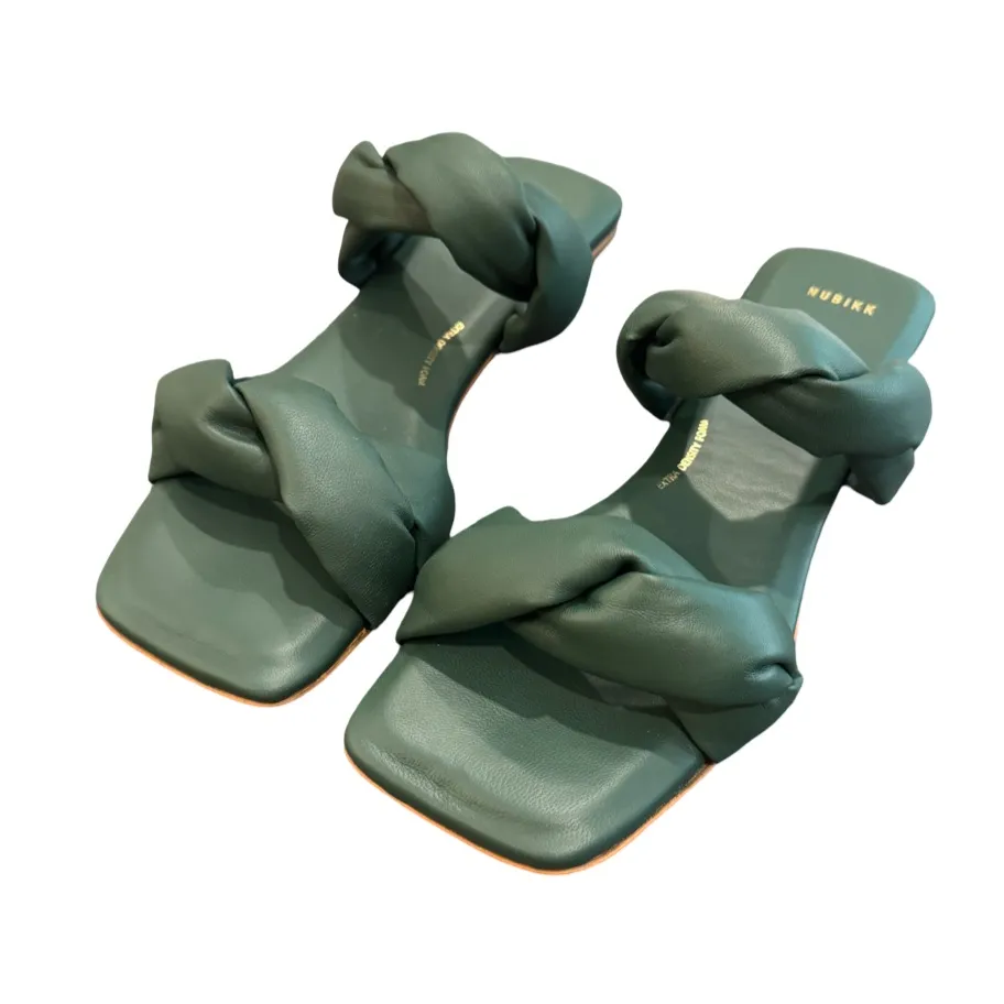 Nubikk NIB Leather Square Twist Flat Sandals - Image 3