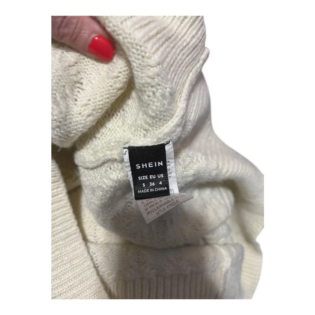 SHEIN Cream Sweater Vest Size 4 - Image 3