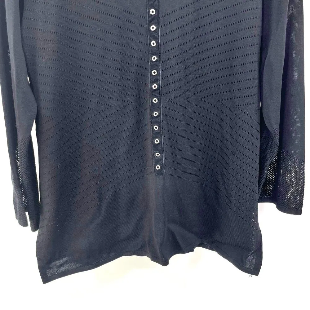 00s EXCLUSIVELY MISOOK Vintage Black VNeck Shoulder Pad Blouse - Image 8