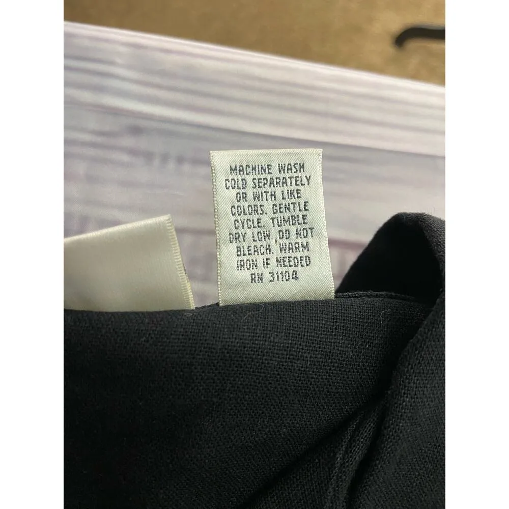 Kim Rogers Linen Shirt Womens PL Floral Embroidery Short Sleeve Button Down - Image 8