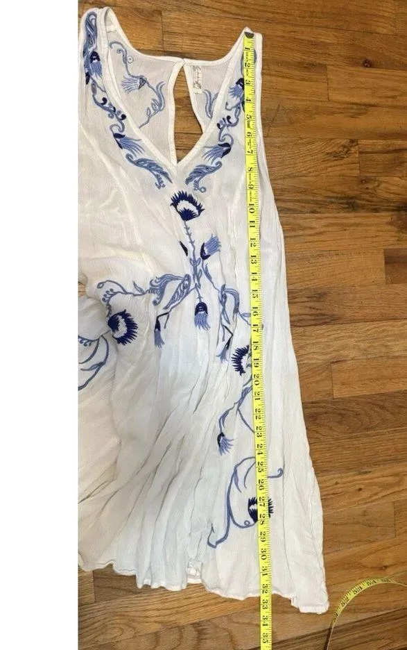 Free People Intimately Adelaide Festival Slip Dress Rayon Blue Floral Sz Medium - Image 11