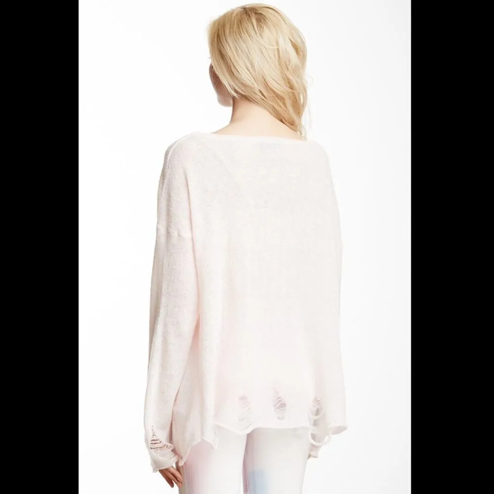 WILDFOX Womens Distressed L’amour Lennon Tunic Swing Wool Knit Sweater Size XS - Image 2