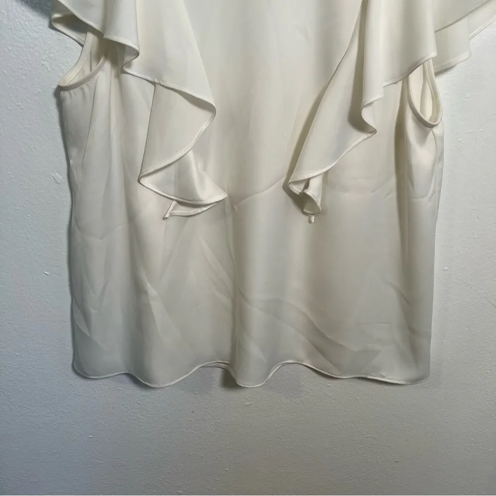 Crosby by Mollie Burch Ruffle Blouse White L - Image 4