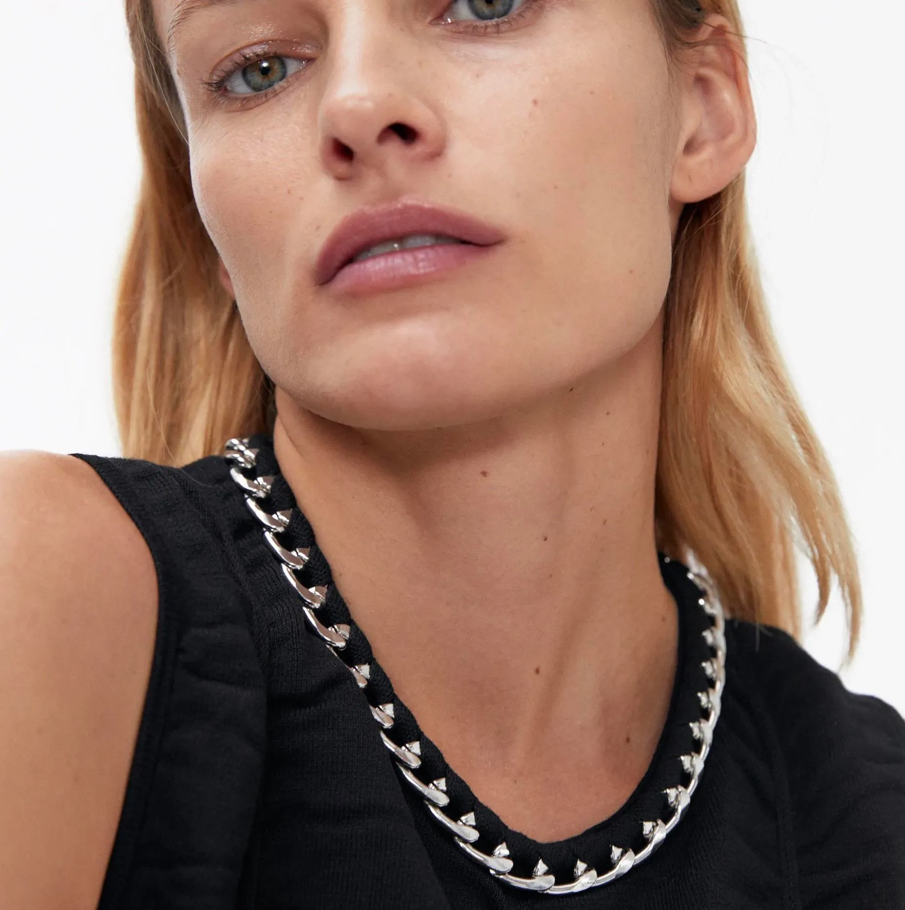 NWT  Chain Trim Black Draped Midi Dress - Image 6