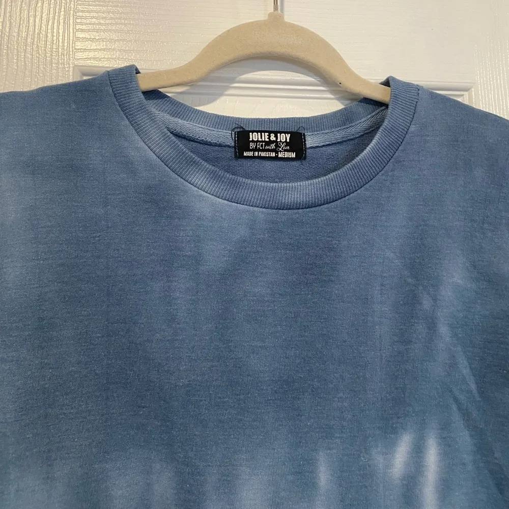 Jolie & Joy Size M Long Sleeve Crew Navy Blue Tie Dye Stripe Terry Sweatshirt Size M - Image 4