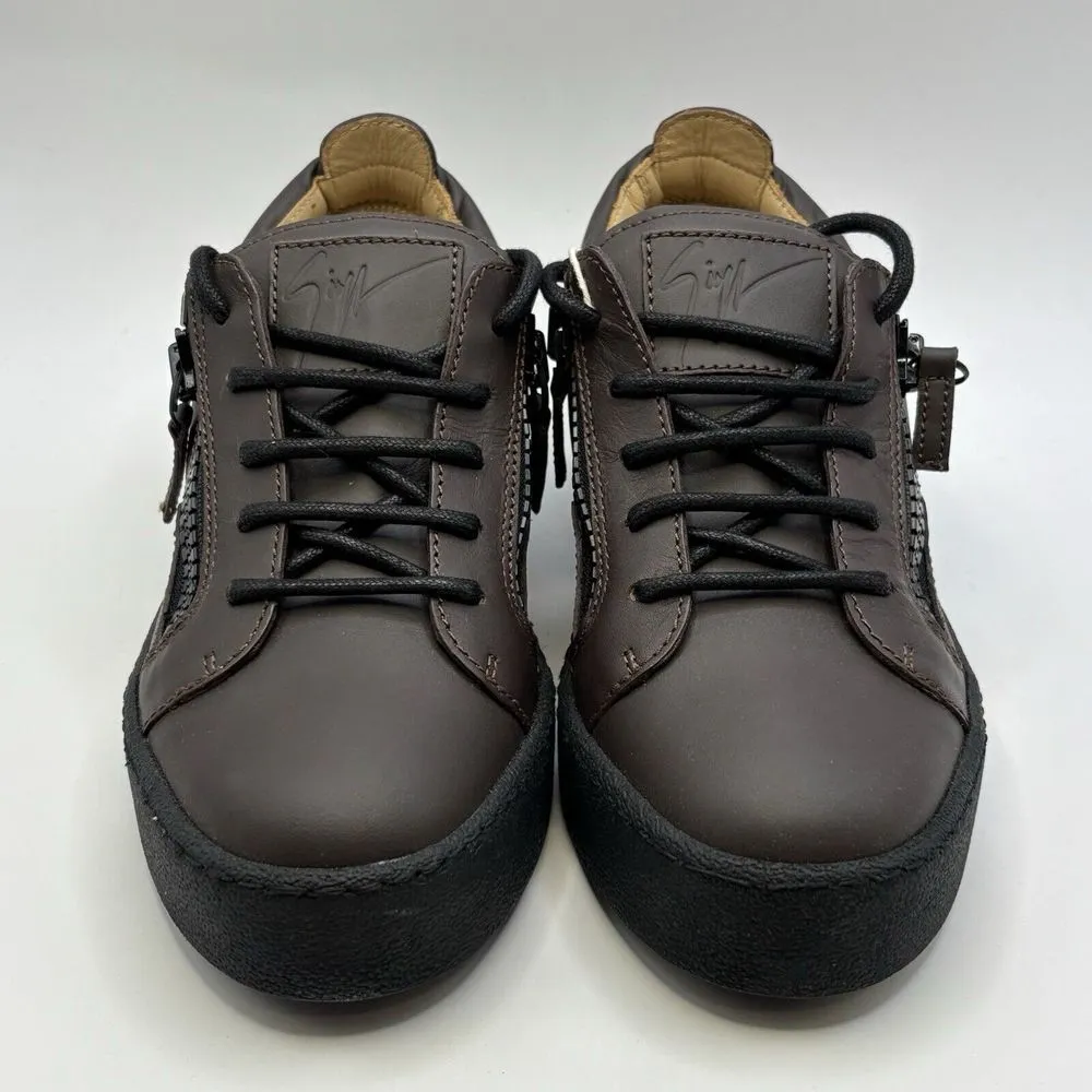 Giuseppe Zanotti Donna Leather Sneakers Womens Brown US 6.5/EU36.5 Made In Italy - Image 2