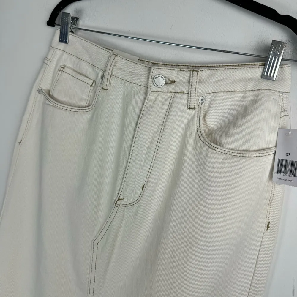 NWT Blank NYC Denim Maxi Slit Skirt Sz 27 Ecru Off White - Image 12