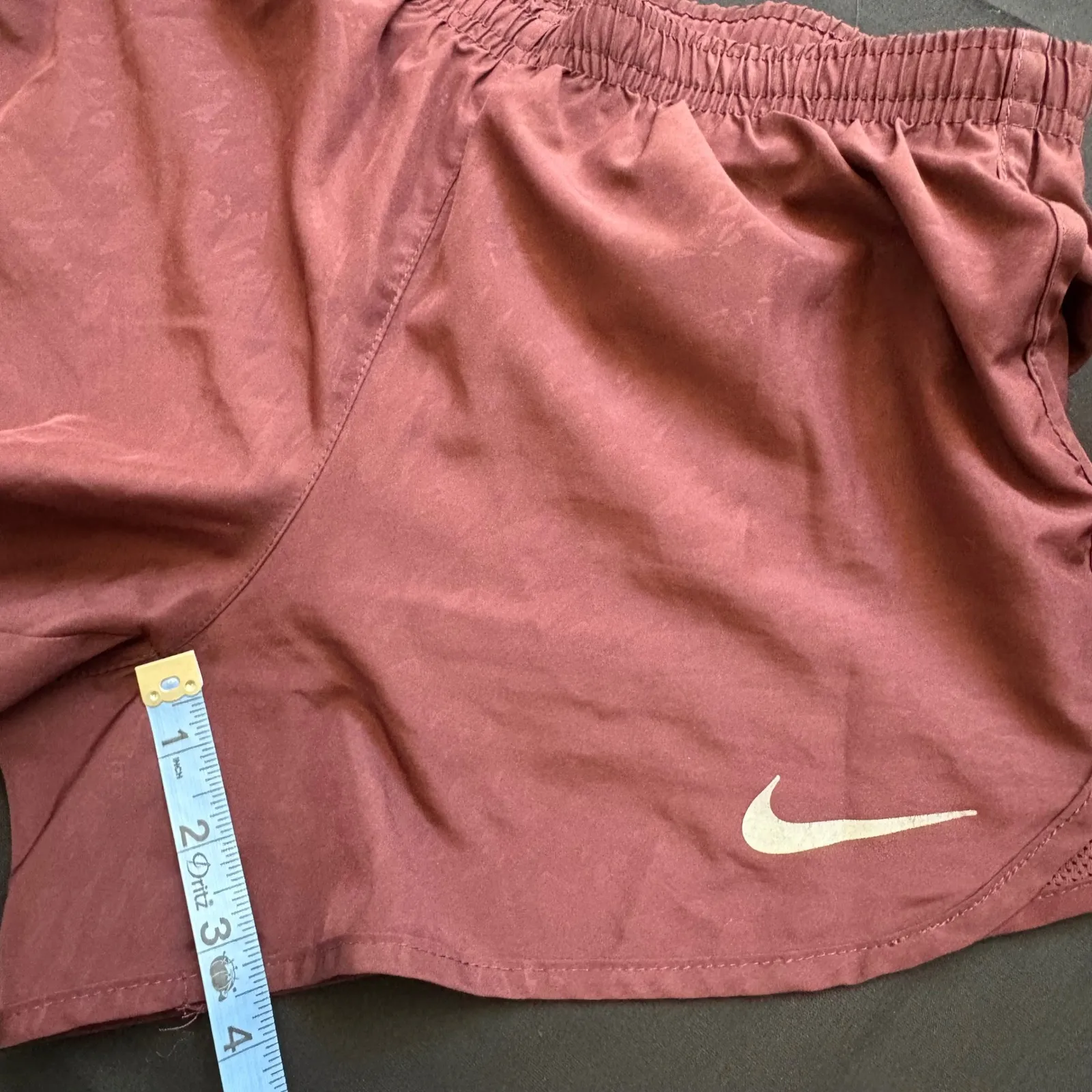 Nike Running Shorts Dri-FIT Lot‎ of 2 Tempo Track Size XS Maroon and Black - Image 13