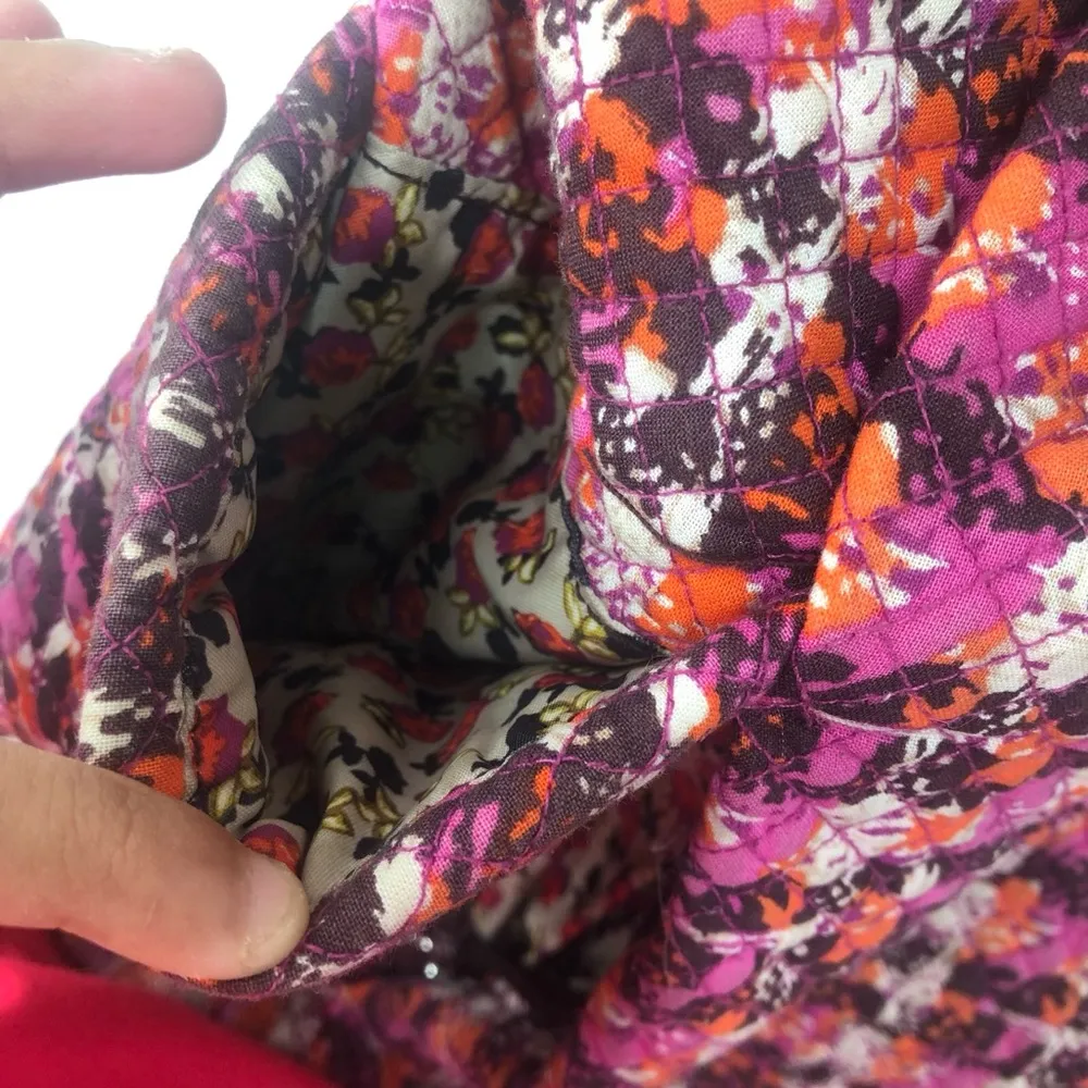 Vera Bradley Hadley Tote Purse Bag Pink Plaid Picnic Boho Art VBL16 Tweed - Image 6