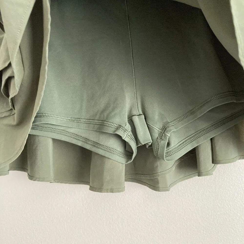 Offline By Aerie Ruffled Skirt Green Skort Womens Size Small Pull On Athletic - Image 5