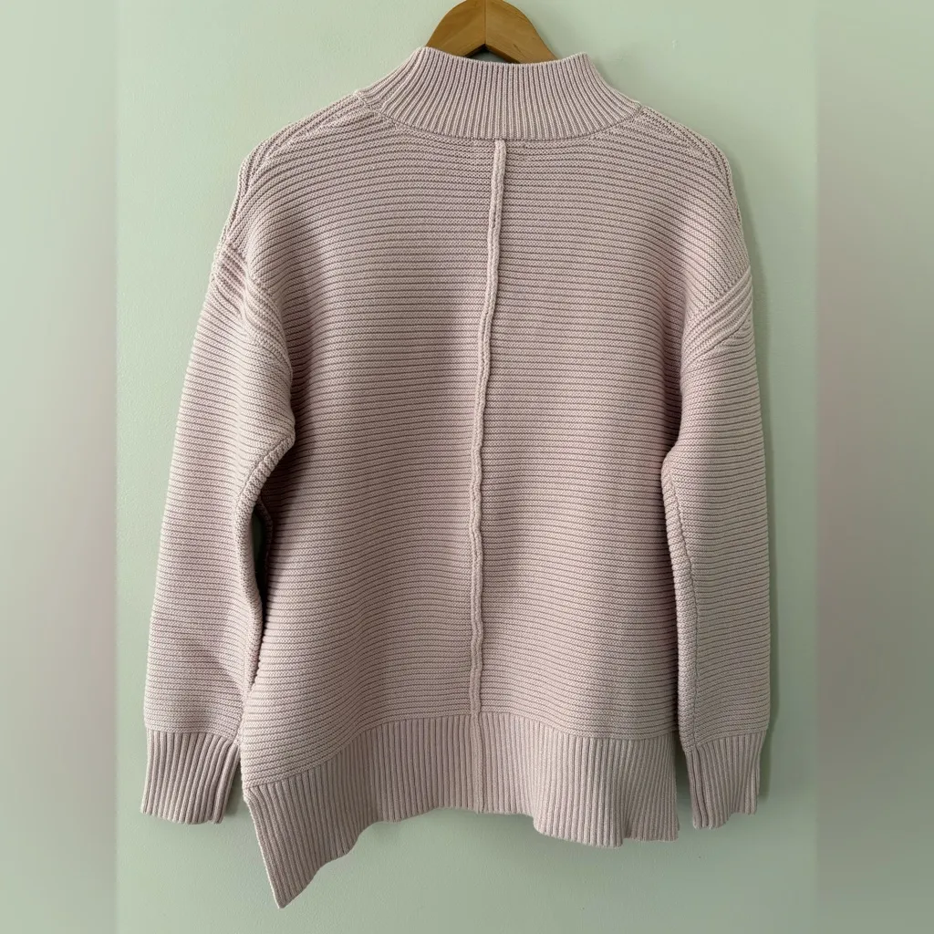 Evereve Foster Turtleneck Ribbed Knit Sweater in dusty pink Size M - Image 8