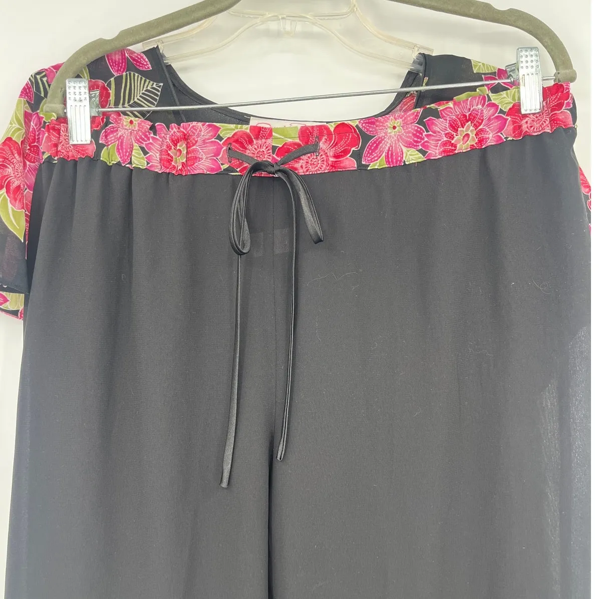 Vtg 90s Oscar De La Renta Pink Label Floral Womens Pajamas Sz M Romantic Cottage - Image 9