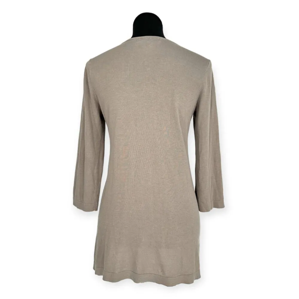 Tommy Bahama | Small | Silk Blend V-Neck 3/4 Sleeve Sinched Tie Waist Tunic Top - Image 7