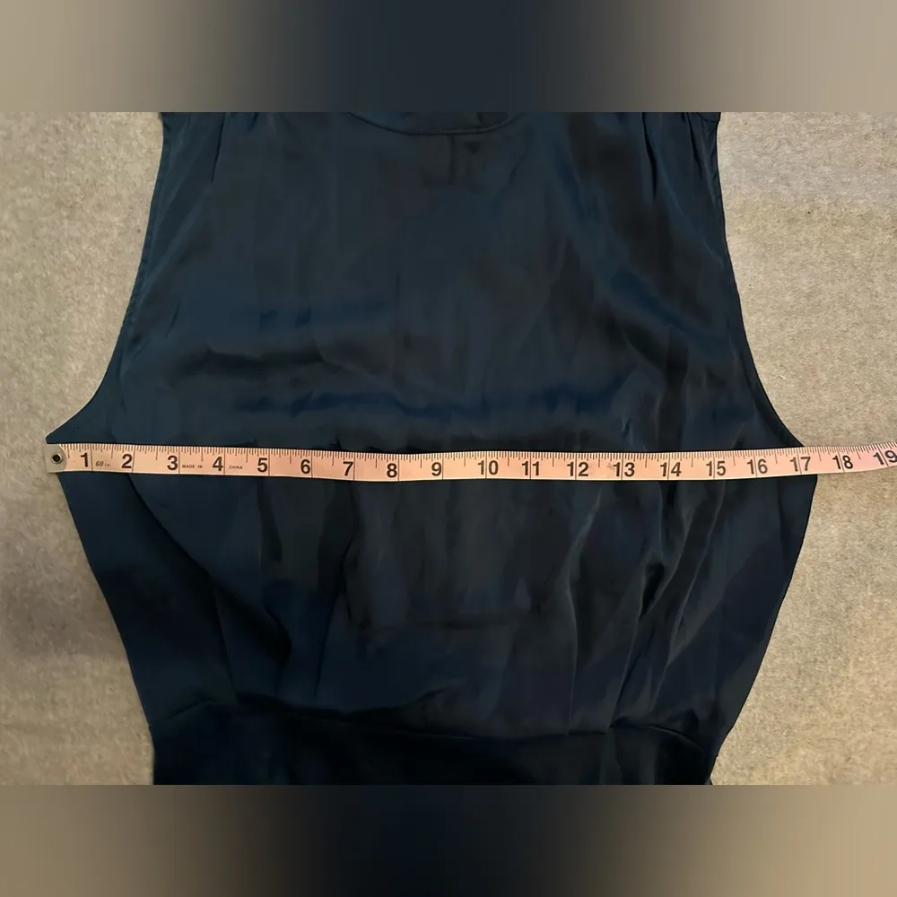 NWT  Womens Thigh Slit Mock Neck Satin Maxi Dress dark blue size M - Image 5