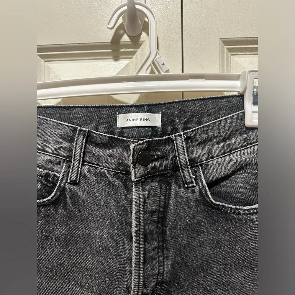 Anine Bing High Rise Ripped Gray Jeans - Image 6