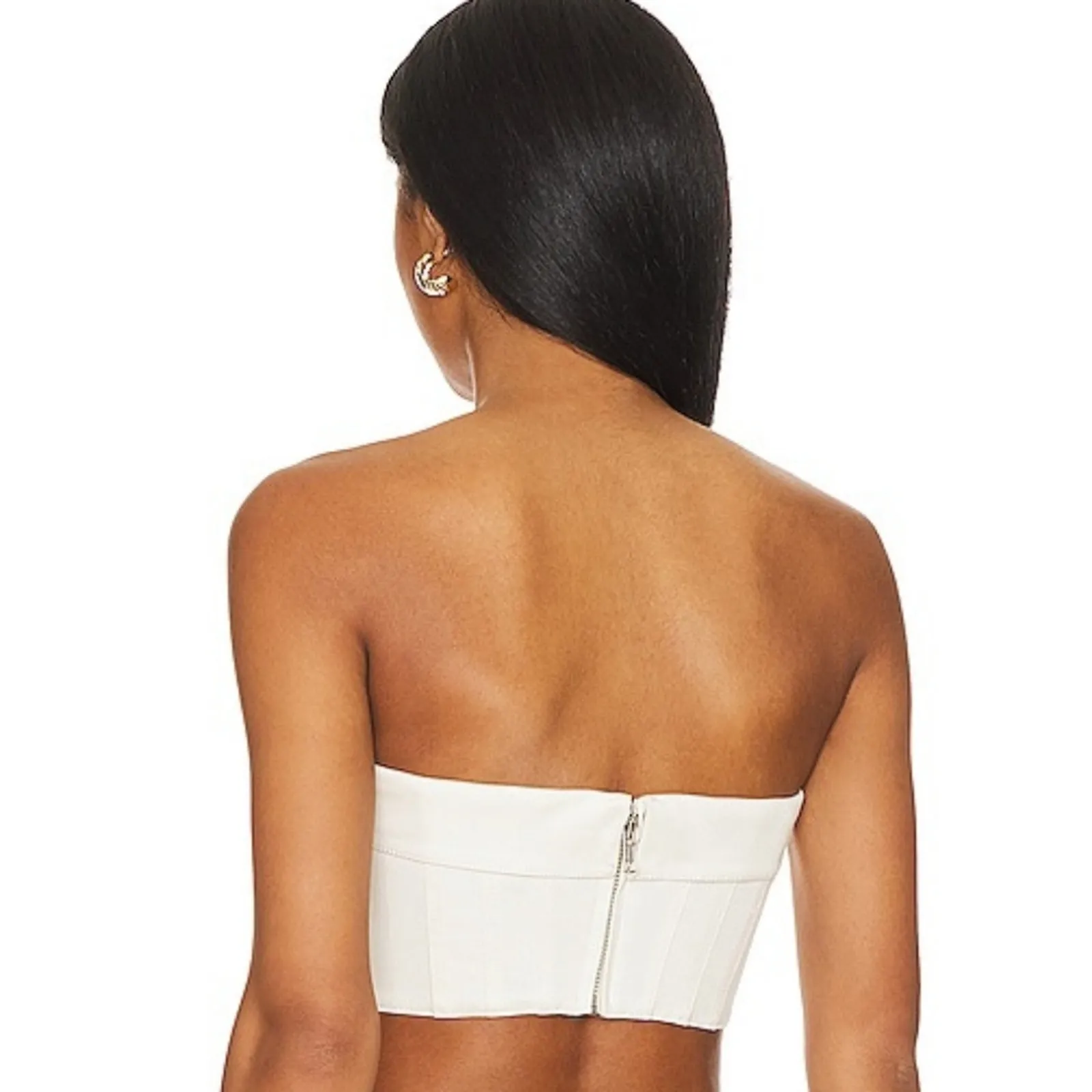 h:ours Sedona Corset Crop Top in Cream Small - Image 2