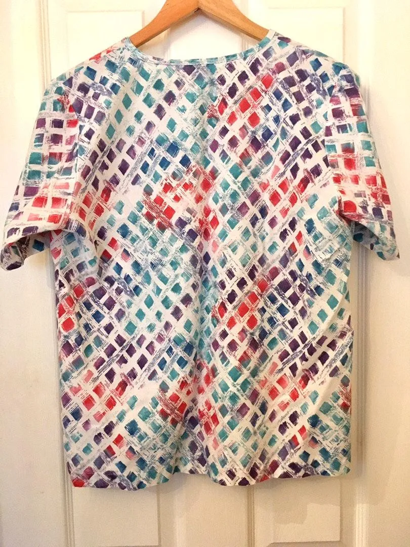 Medical Scrub Top Blue - Image 2