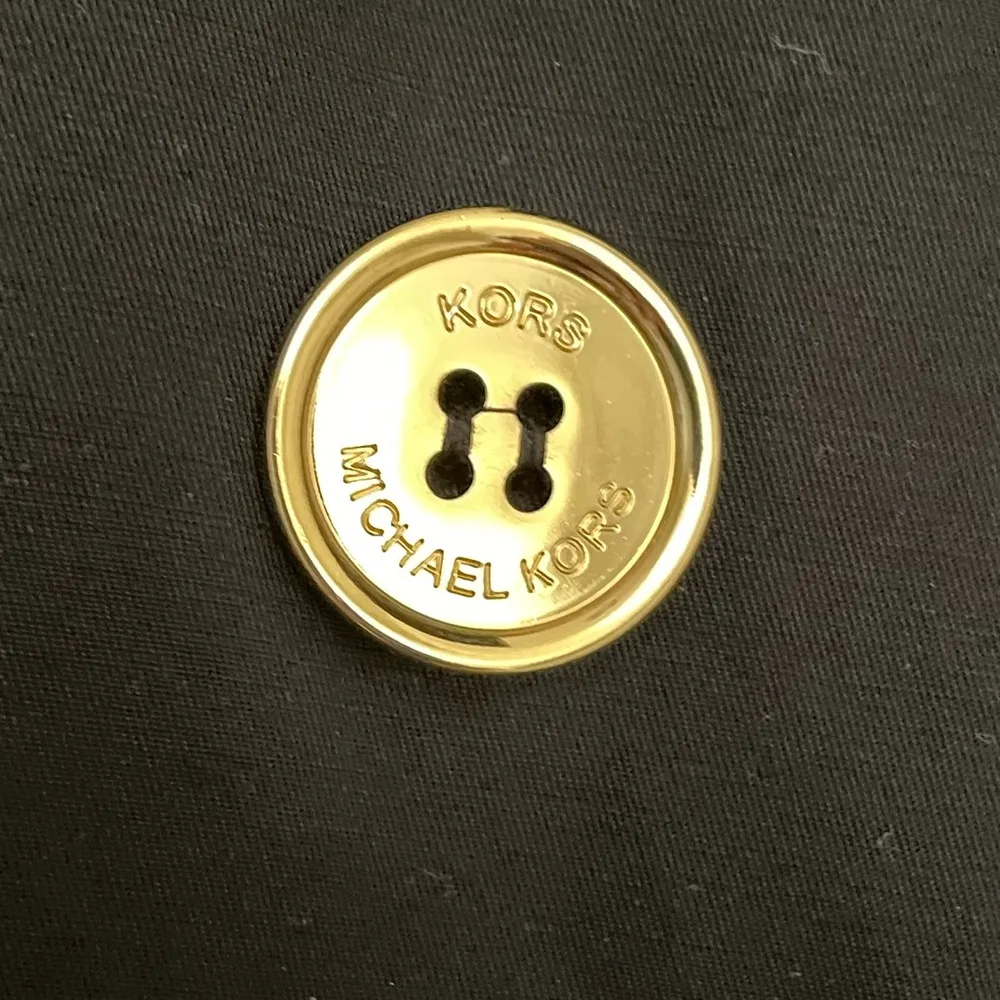 Michael Kors Gold Button Black Trench Coat - Image 5