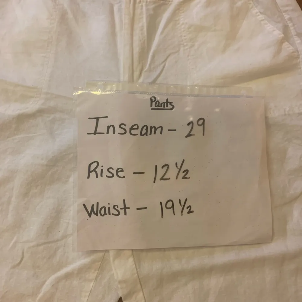 Liz Claiborne Pants XL White Linen cotton blend pockets Beach Coastal Casual - Image 7