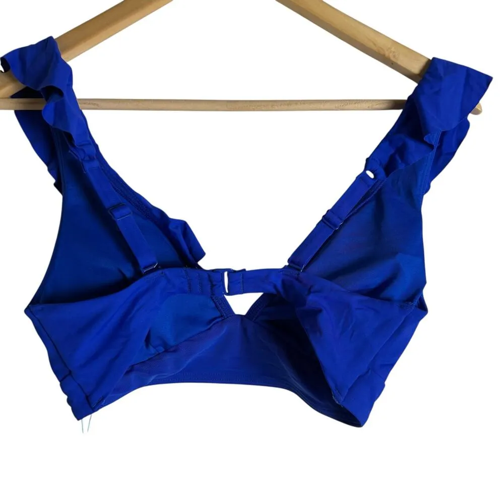 Sea Level Essentials Cobalt Blue Ruffled Hipster Two Piece Bikini Swimsuit Set 8 - Image 13