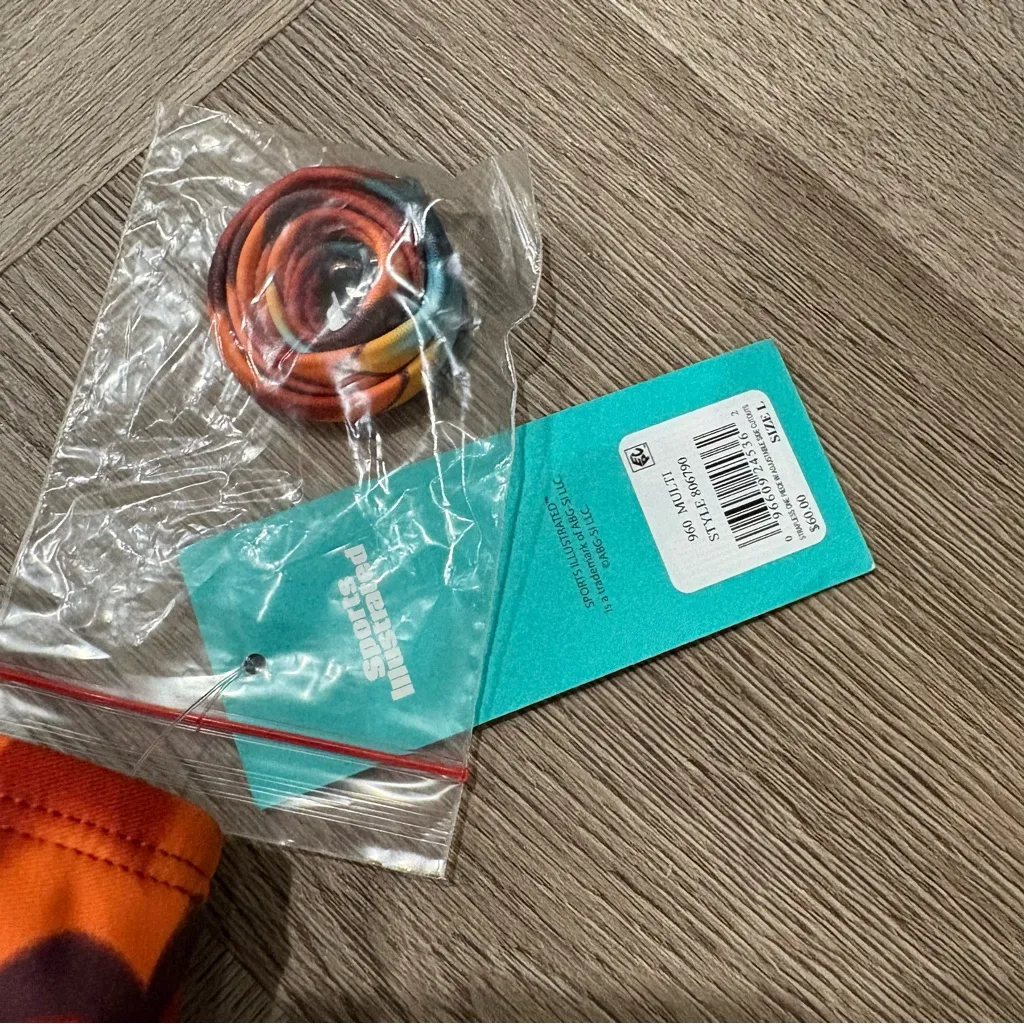 Sports Illustrated Strapless One Piece Side Cutout Groovy Stripe Swimsuit Size L Red Size L - Image 7