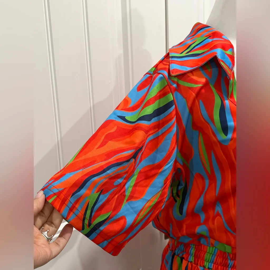 🆕 Vibrant Multicolor Romper Size XL Red - Image 6