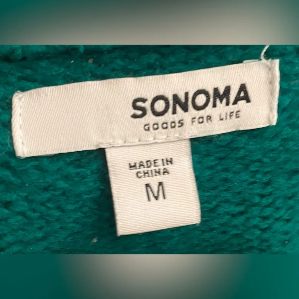 Sonoma-Women's Green Cozy Cable Knit Pullover‎ Sweater Size M - Image 5