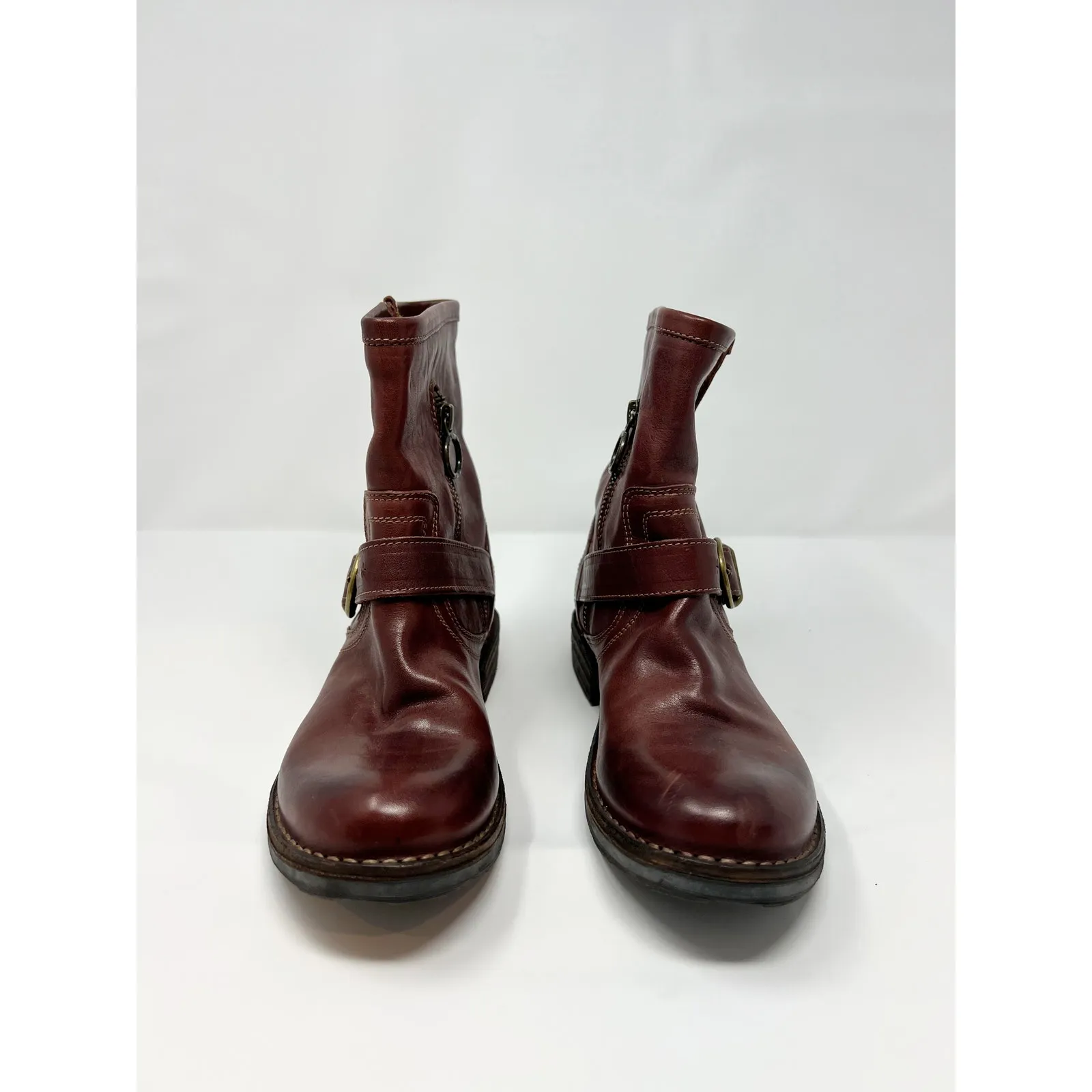 Fiorentini & Baker Leather Eternity Eli Moto Cropped Ankle Boot with Buckle 36 Brown Size 6 - Image 10