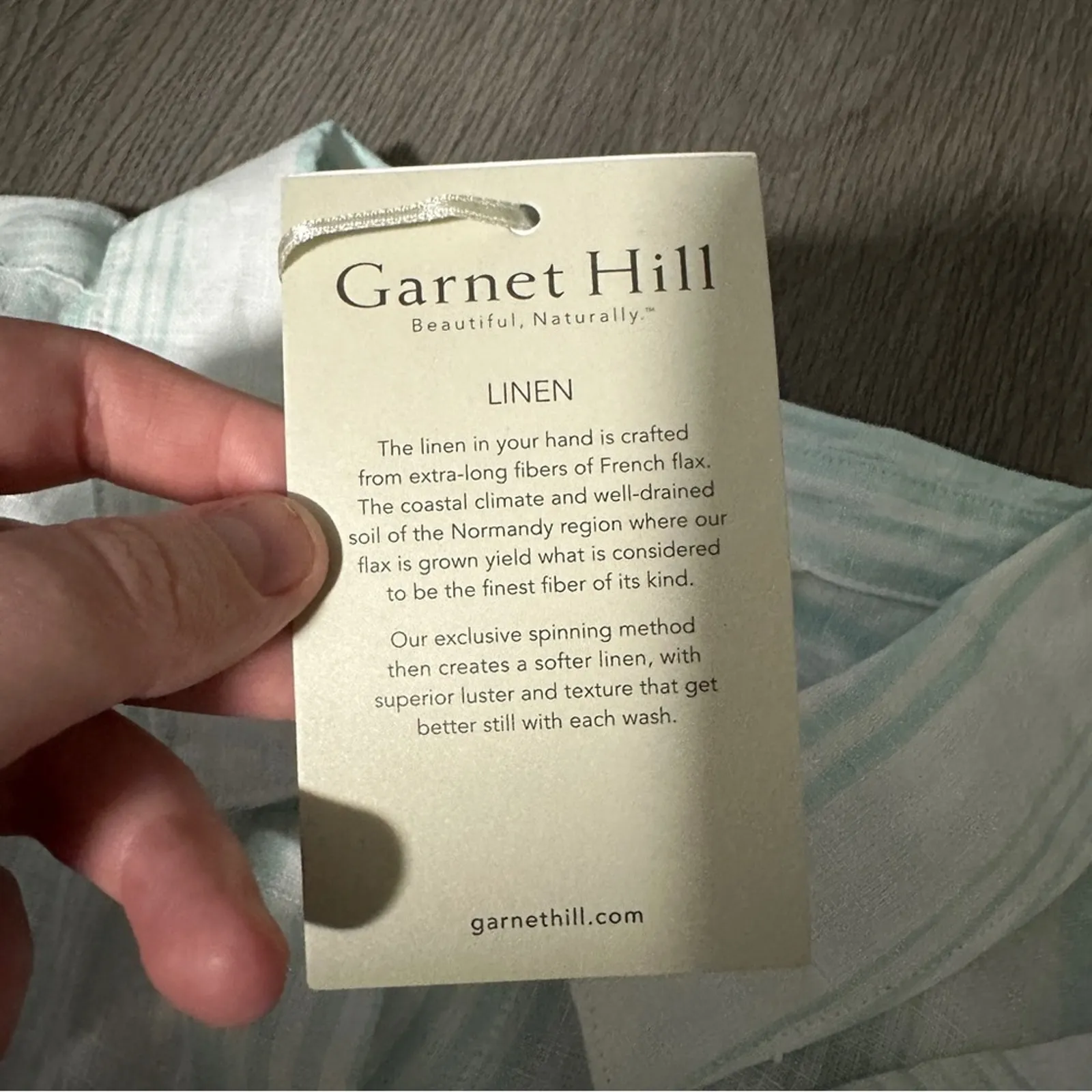 Garnet Hill Linen Light Blue & White Striped Long Sleeve Button Down Top 8 NEW - Image 10