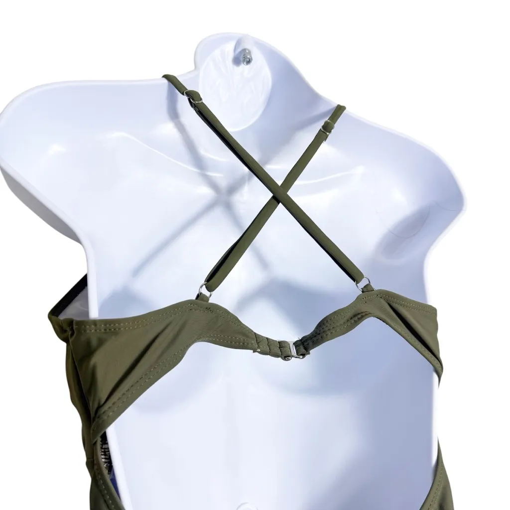 CUPSHE Women's‎ Vintage Lace Swimsuit Swimwear Bathing Suit Green size M - Image 7