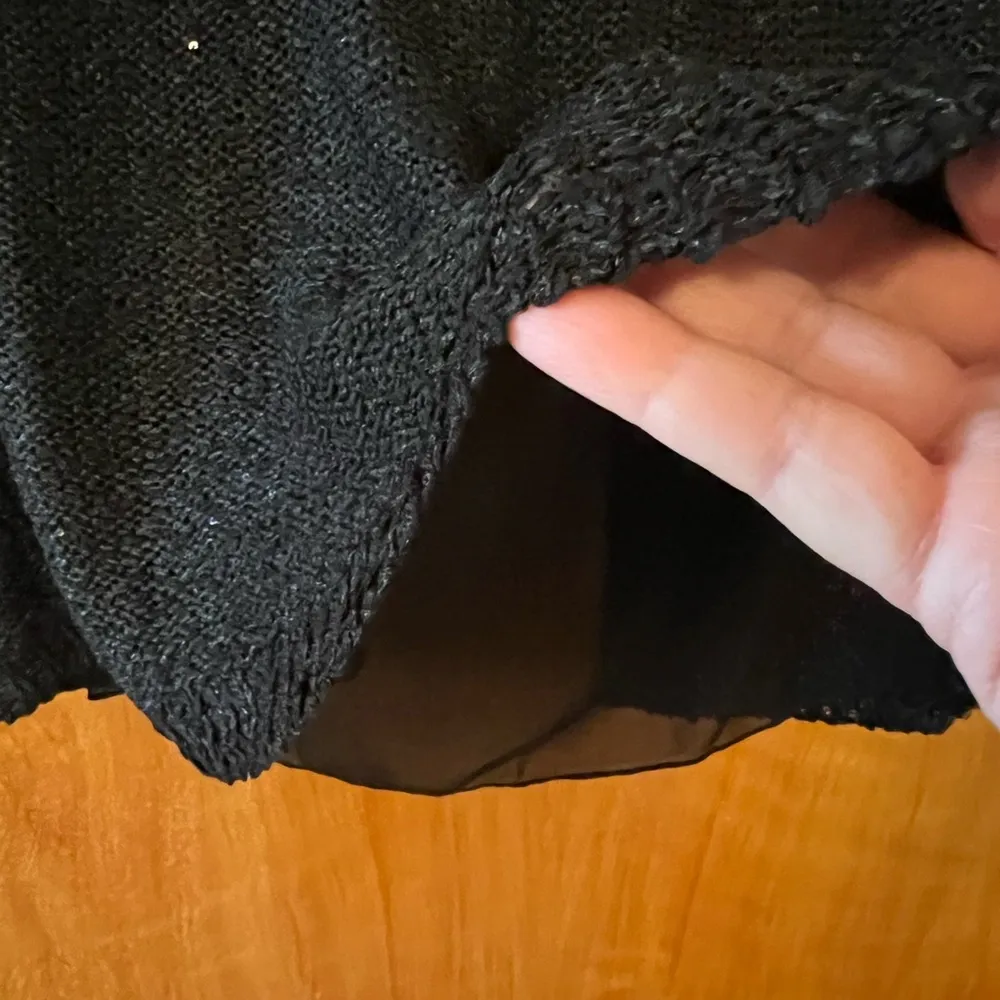 Joseph Ribkoff Black Sparkle Pullover V-Neck Sweater Top Sequins NWT Medium - Image 9