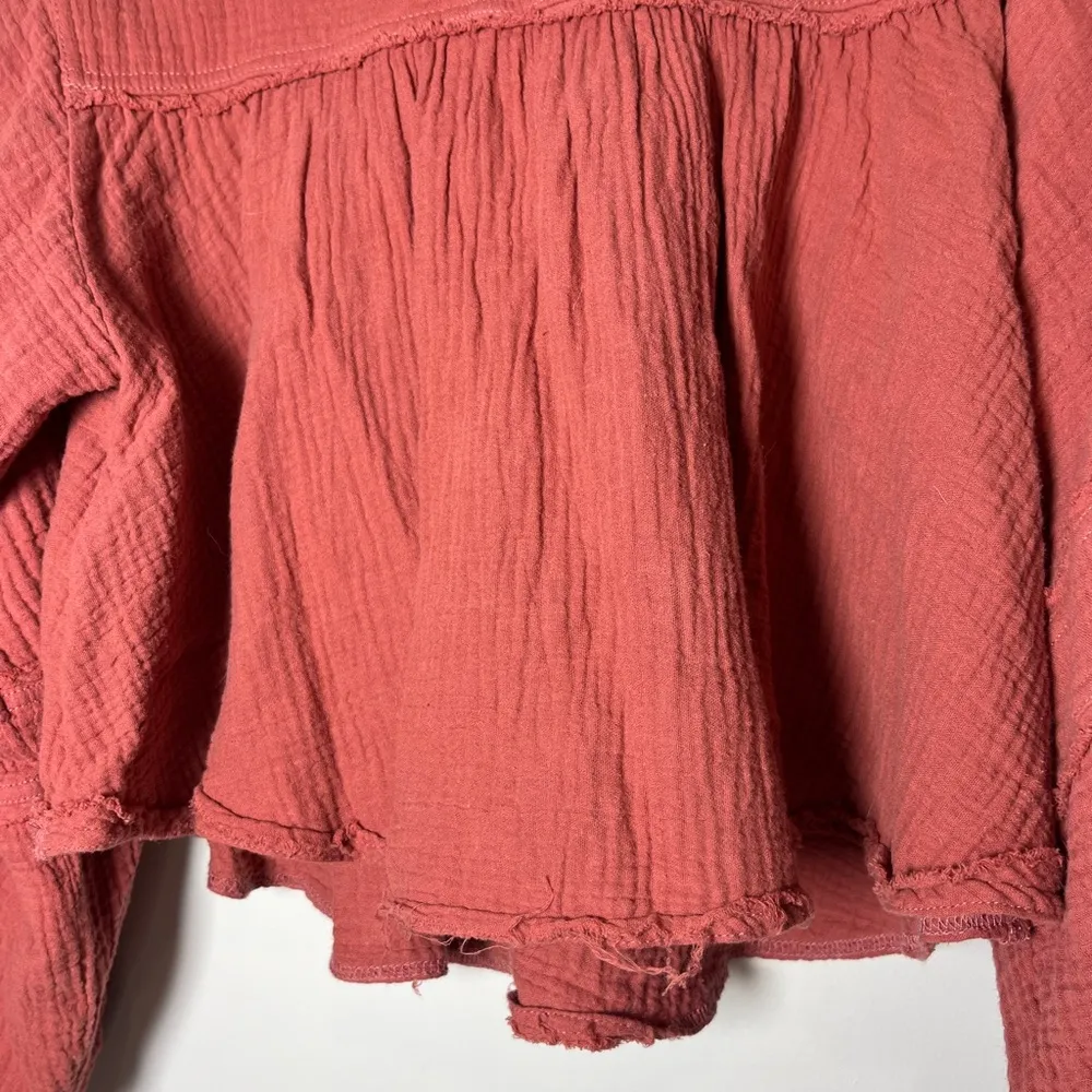 We The Free Silver Lining Shirt Slub Cotton Peasant Boho - Image 6