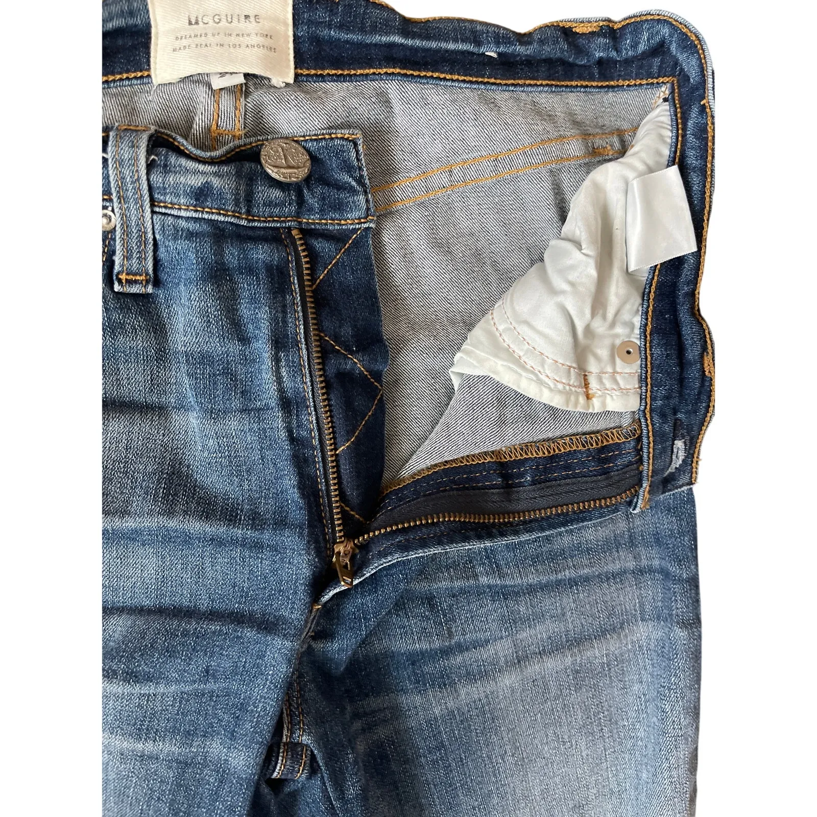 Anthropologie McGuire Denim‎ Vintage Slim Tuxedo Stripe Stretch Jeans Size 27 - Image 9