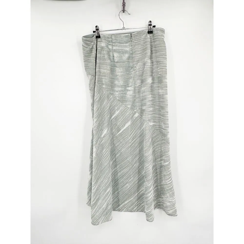 VINCE Ruched Velvet Paneled Skirt In Pale Sea Glass 10 - Image 3