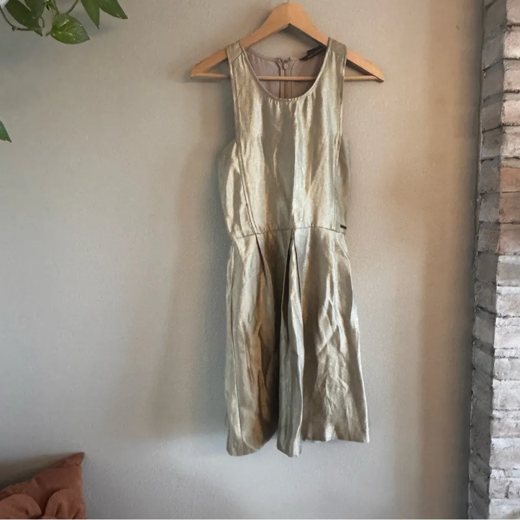 ARMANI EXCHANGE Gold Shimmer Mini Dress - Image 2