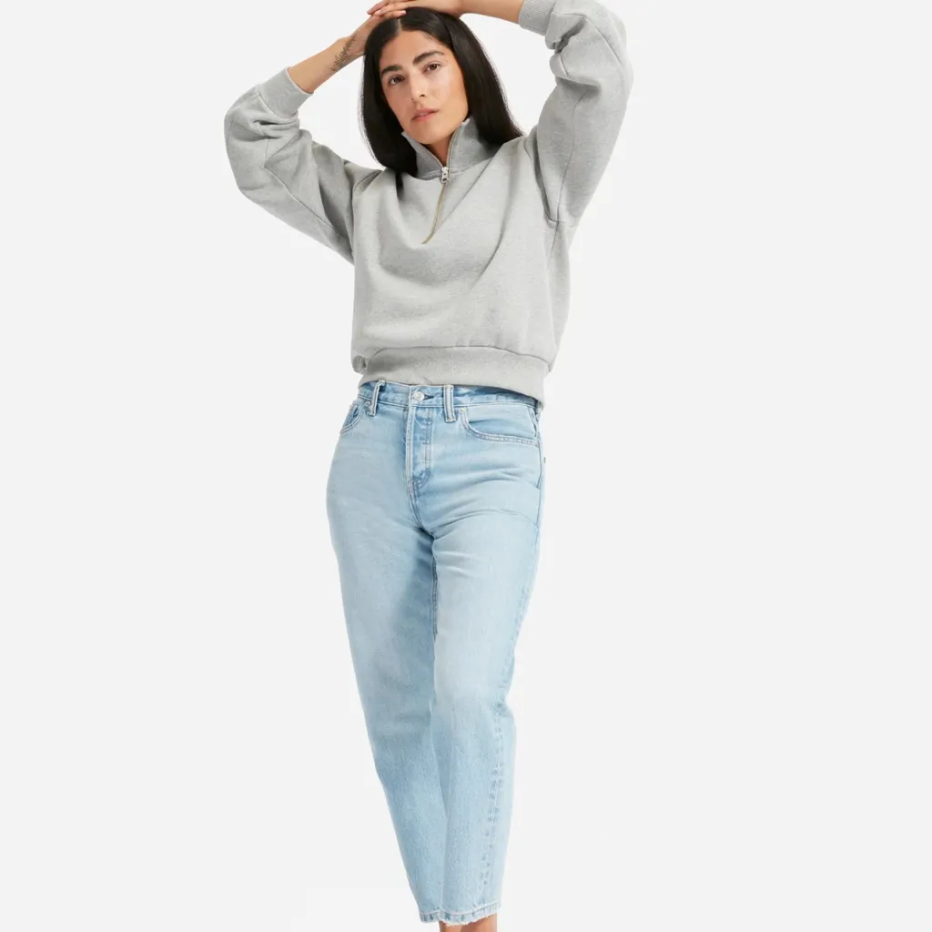 Everlane  Heather Gray Zip-Up xxs - Image 5
