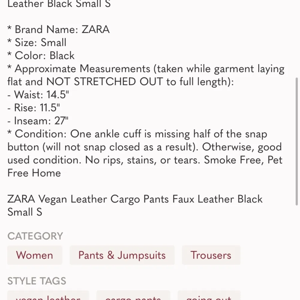 faux leather jogger fit pants. S - Image 14