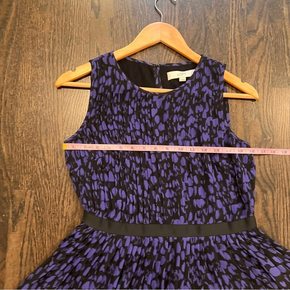 LOFT Purple and Blue Midi Pleated Dress - Image 7