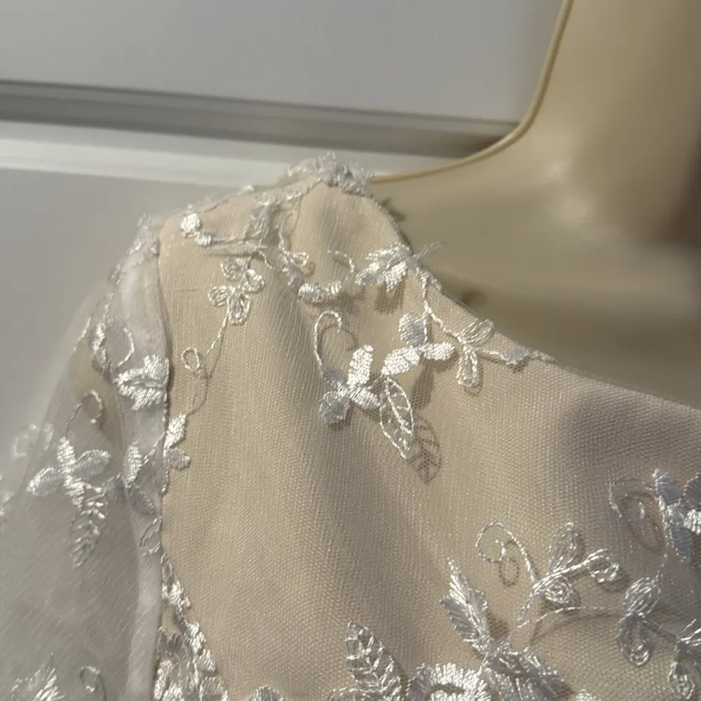 Bridal Wedding Bachelorette Jumpsuit with Lace US 10 White - Image 5