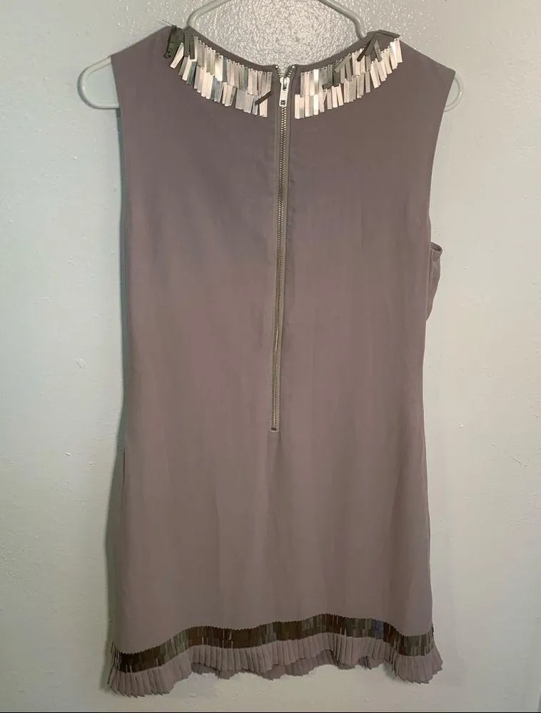 Ted Baker Metal Embellished Dress Light Grey - Image 11