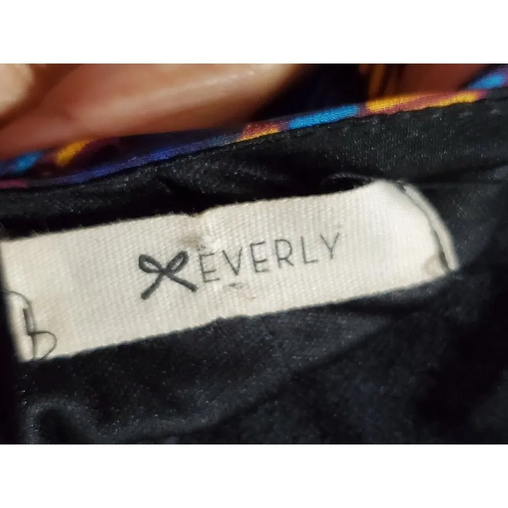 Everly Women's Multicolor Polyester Round Neck Short Sleeve Knee Length Dress S - Image 9