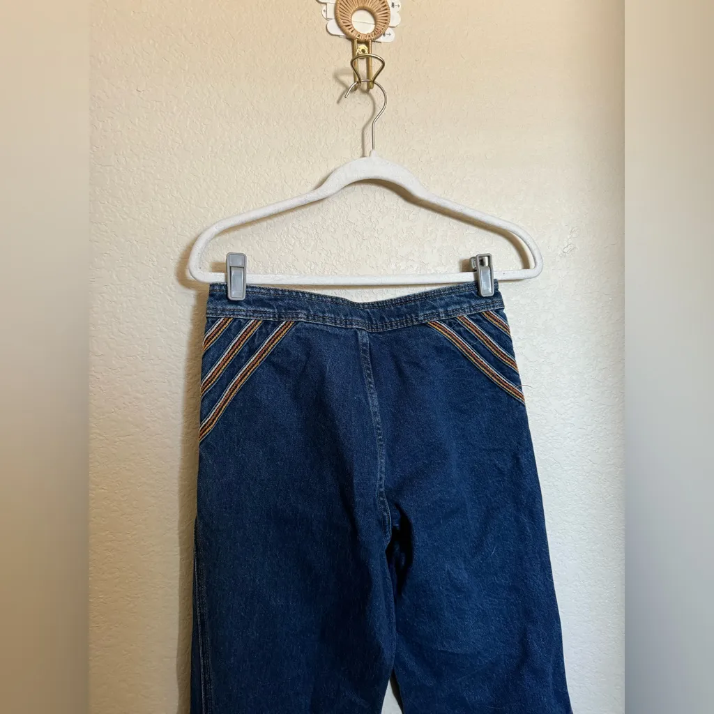 Free People Over The‎ Rainbow Flare Jeans High Waisted Blue Women's Size 27 - Image 9
